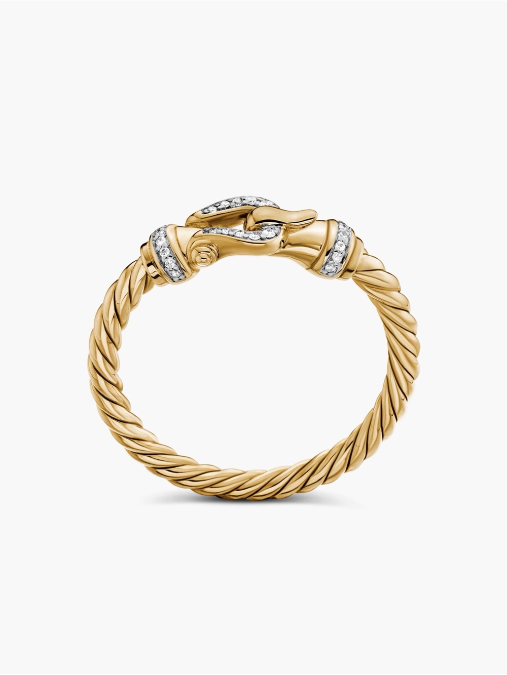 David Yurman PETITE BUCKLE RING
18K Yellow Gold with Diamonds, 2mm, size 6 - Picture 7 of 12
